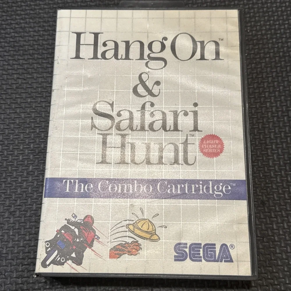 Hang On/Safari Hunt (Sega Master System, 1986) Authentic Cartridge And Case